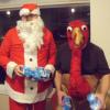 "Santa and turkey" - I knew I'd seen those legs before!