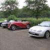 The first 4 cars to arrive at the White Crow car park - just as the rain was starting.
