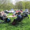 Everyone gathered for picnic lunch at Scorton