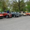 Bill's Midget heads the line up in the car park at Dunham Massey