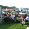 Richard and Dave decided to sunbathe - or no room in the gazebo?