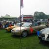 The stand viewed from the opposite end - with Jerry's RV8 just in view next to David and Sandra's "golden nugget" MGF