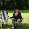 Ralph tucks into a bacon buttie