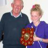 Laura Jackson , one of our junior members, receives the shield for best Modern MG on behalf of her dad Paul.