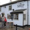 Graham and Richard outside the pub - a strange woman insisted on being in the photo!!
