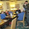 ... but Nigel taunts the "nesh" members who insist that it is warmer inside the pub. 